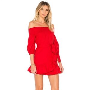 Tularosa Maida Off The Shoulder Dress XL in Red